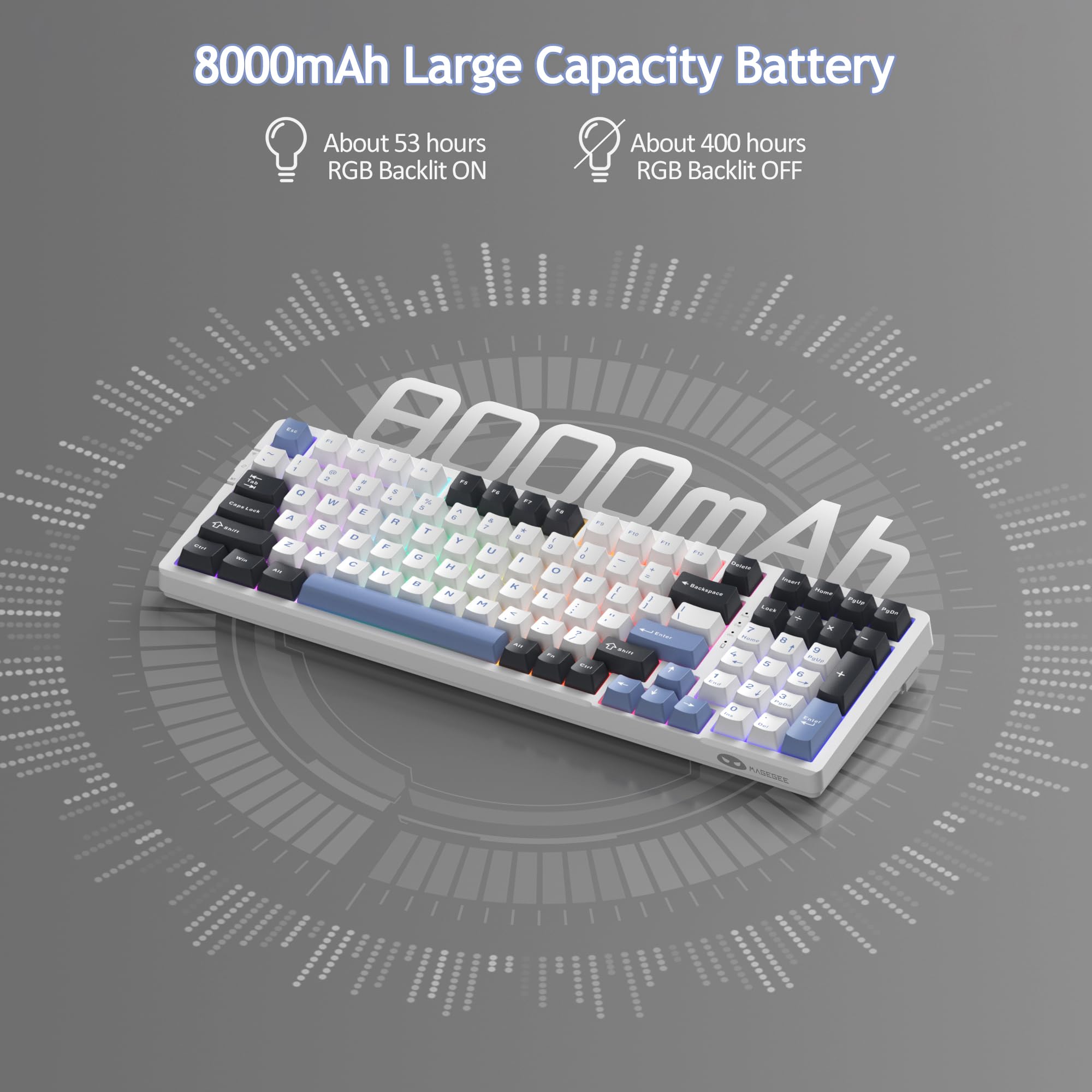 LIGHT100 Wireless Creamy Keyboard (8000mAh)