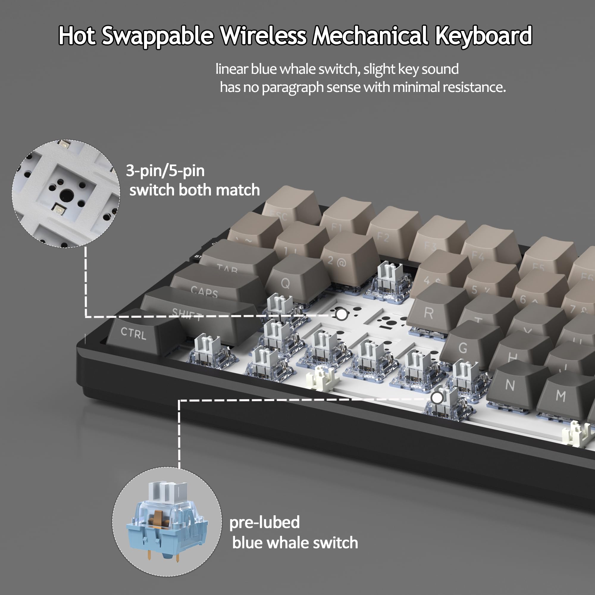LIGHT100 Wireless Creamy Keyboard (8000mAh)