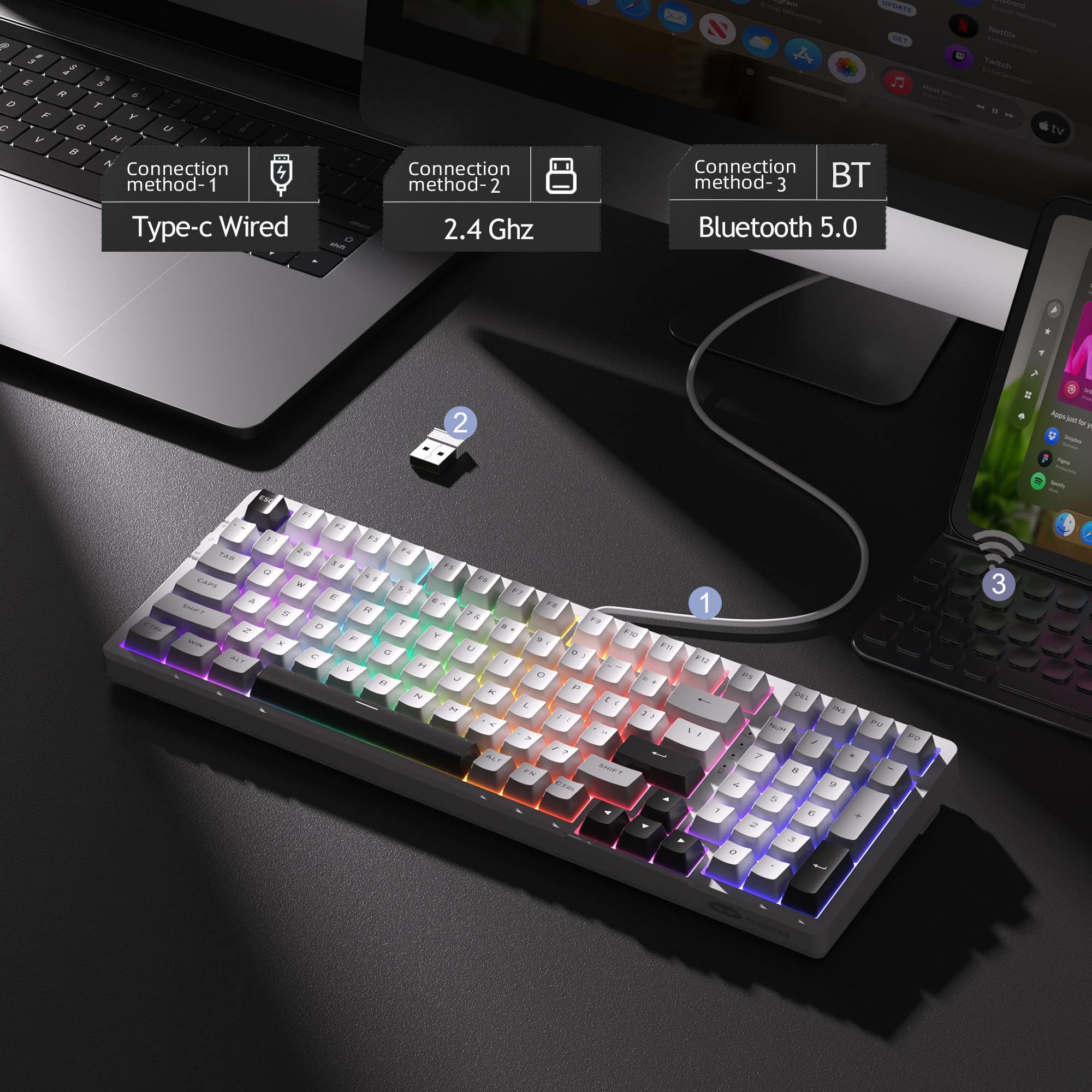 LIGHT100 Wireless Creamy Keyboard (8000mAh)