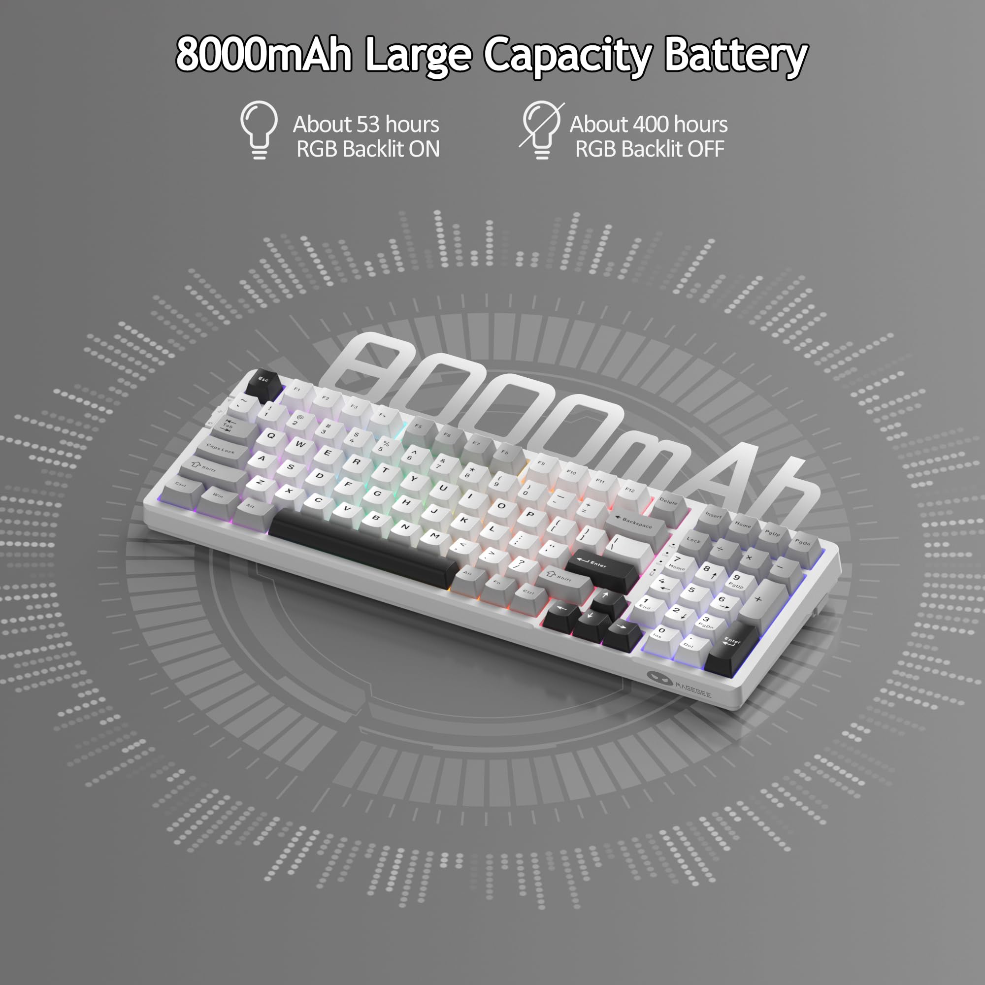 LIGHT100 Wireless Creamy Keyboard (8000mAh)