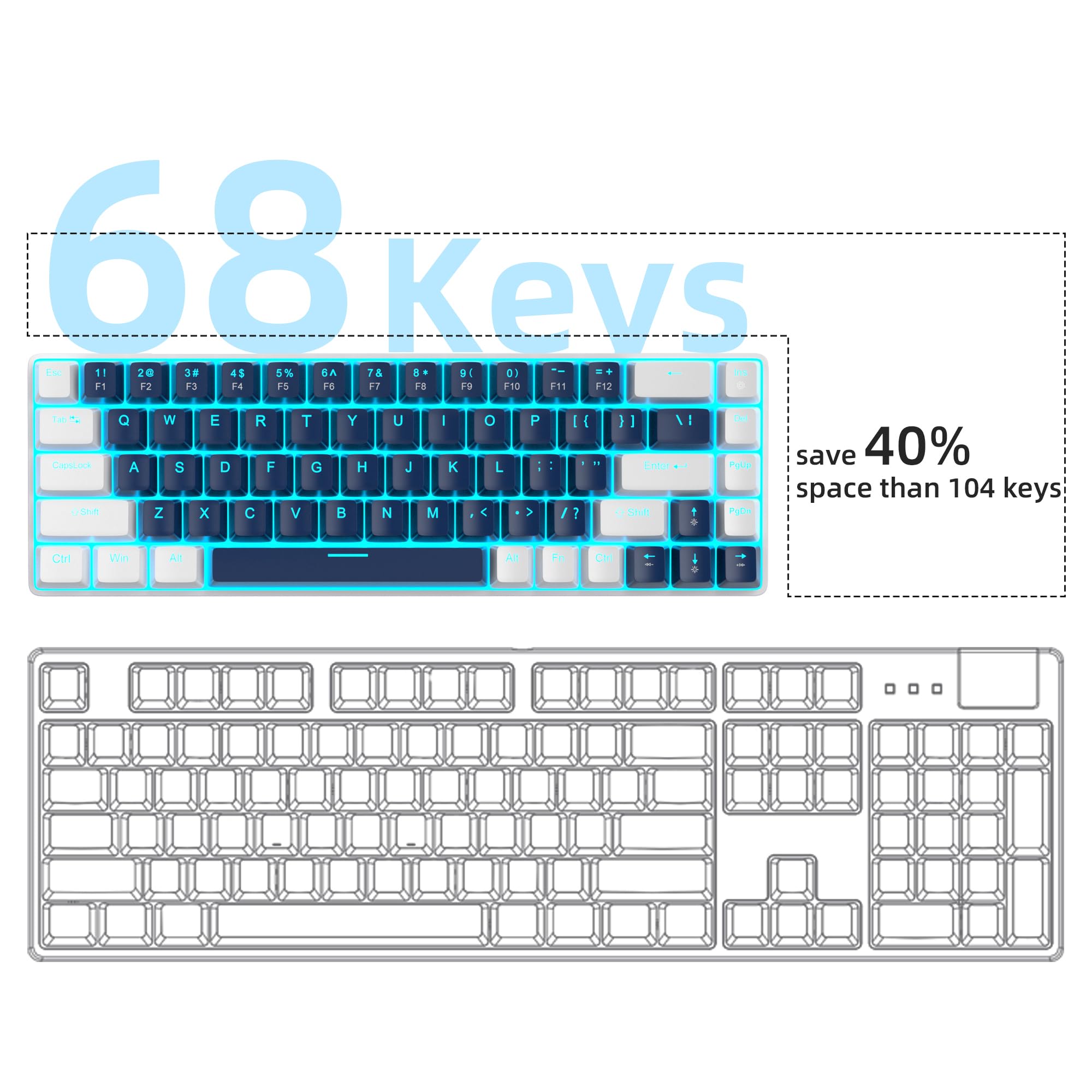 Portable 60% Mechanical Gaming Keyboard