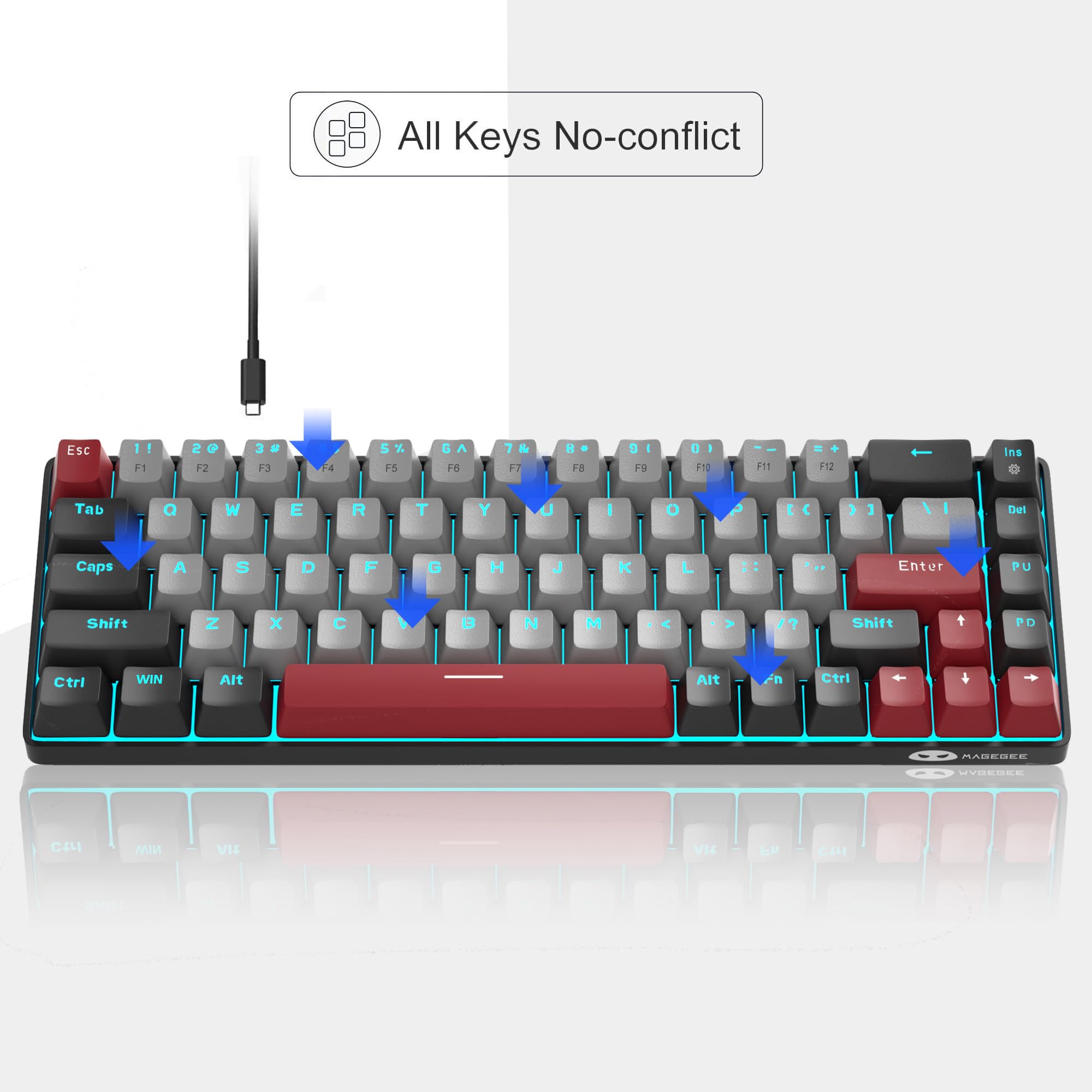 Portable 60% Mechanical Gaming Keyboard