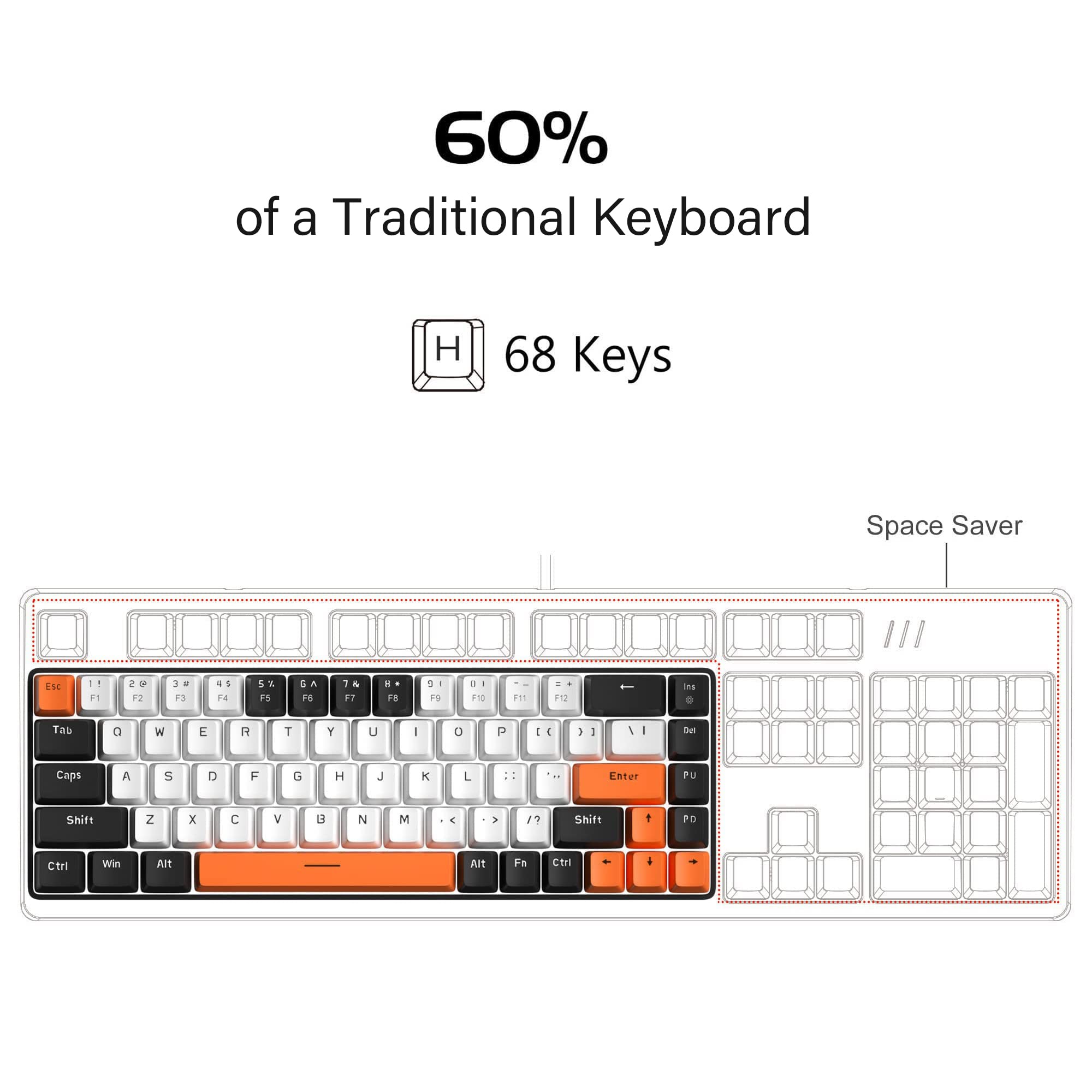 Portable 60% Mechanical Gaming Keyboard