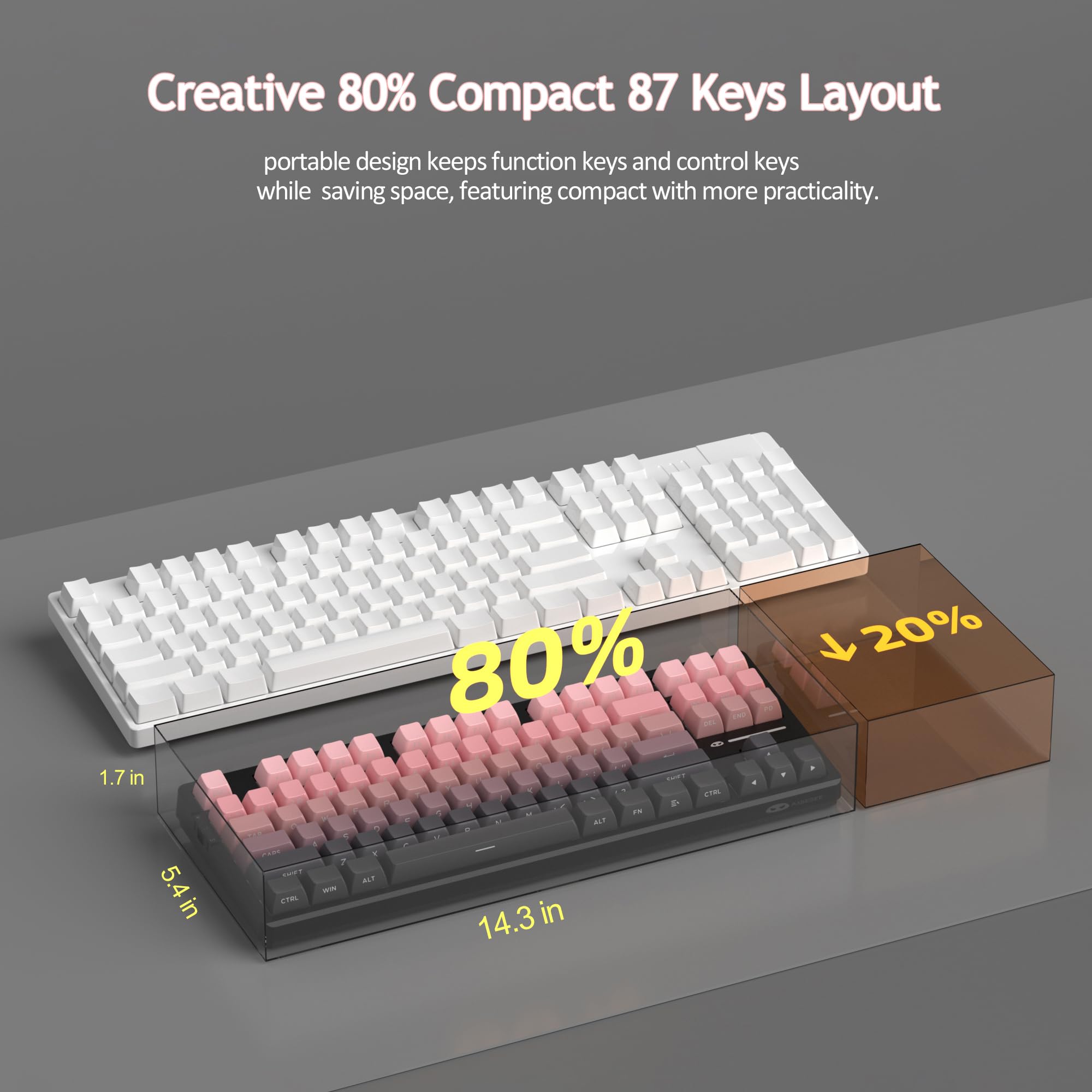 LIGHT87 Wireless Creamy Keyboard (8000mAh)