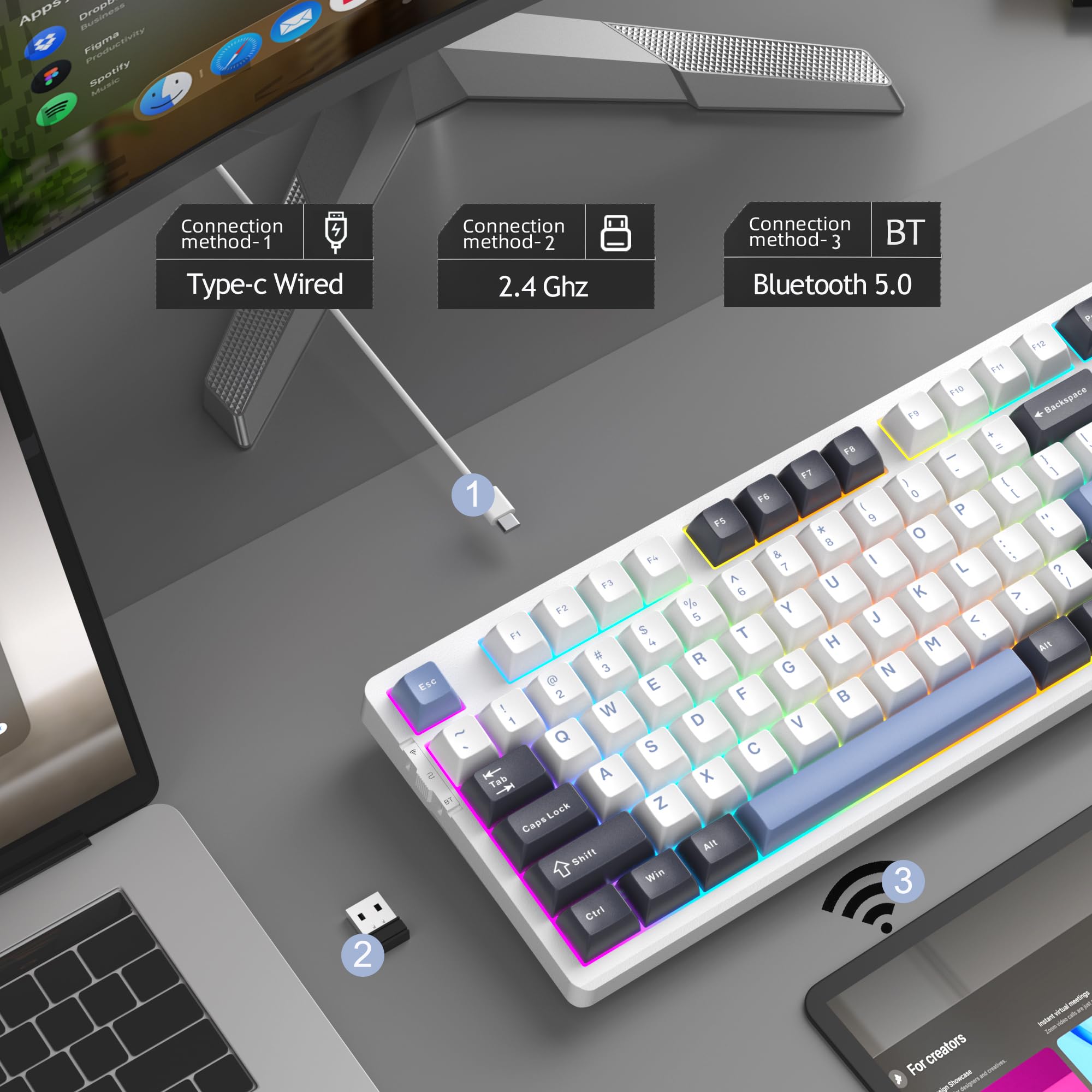LIGHT87 Wireless Creamy Keyboard (8000mAh)