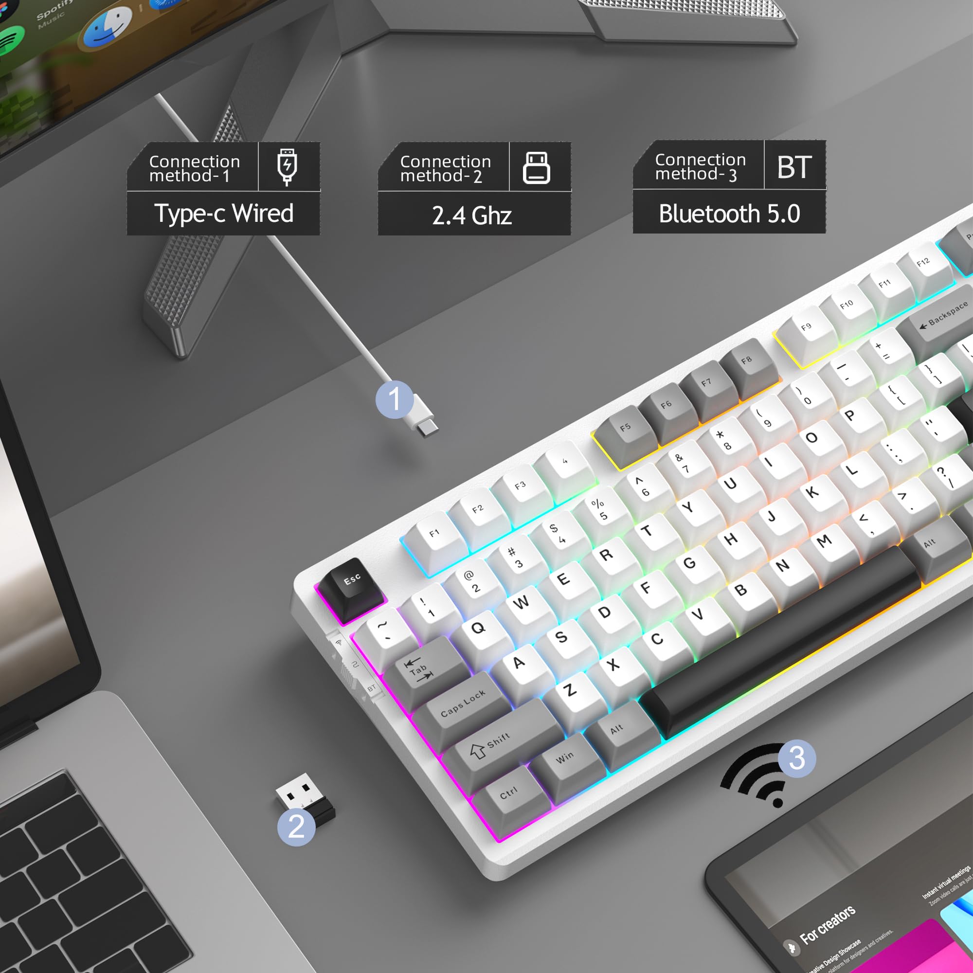 LIGHT87 Wireless Creamy Keyboard (8000mAh)