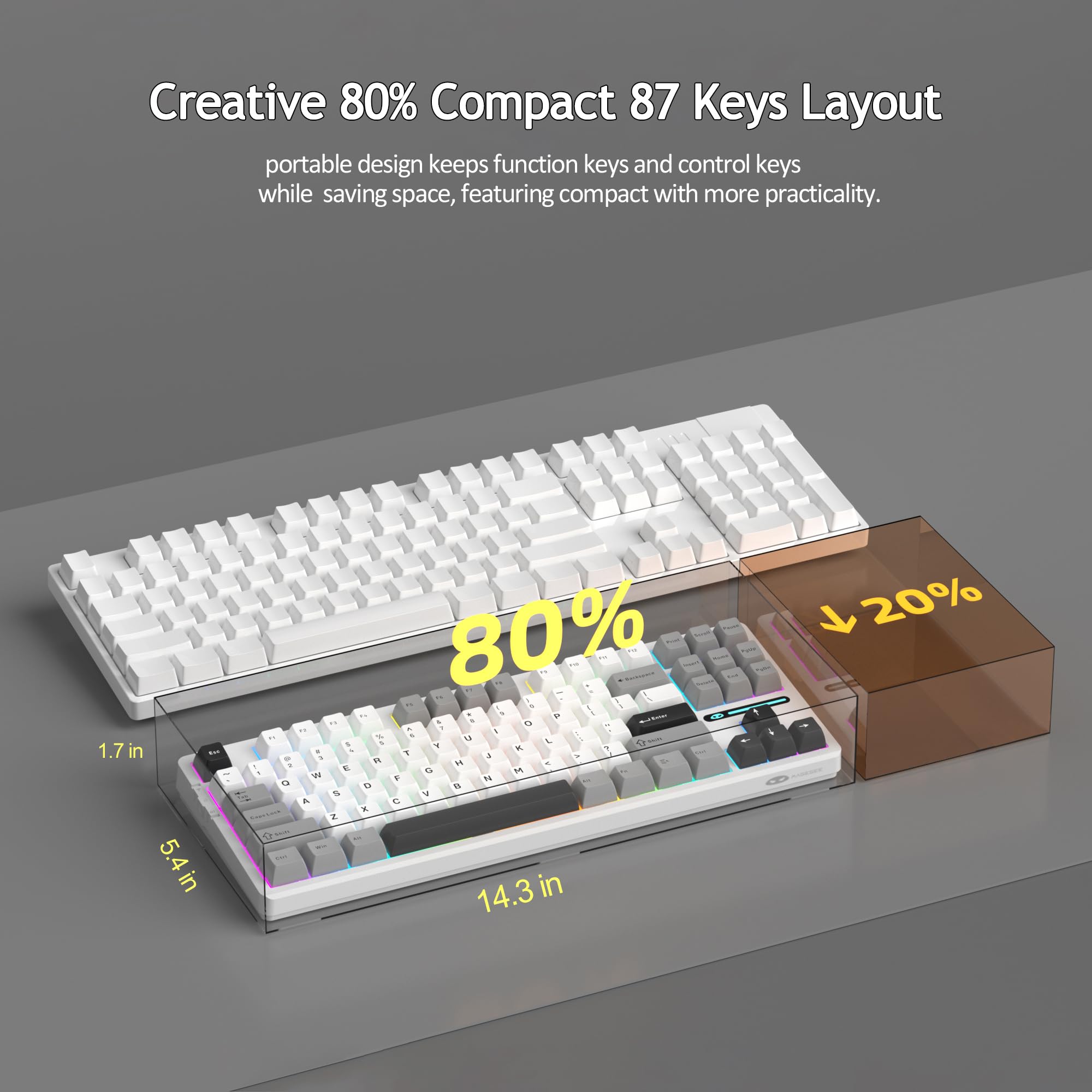LIGHT87 Wireless Creamy Keyboard (8000mAh)