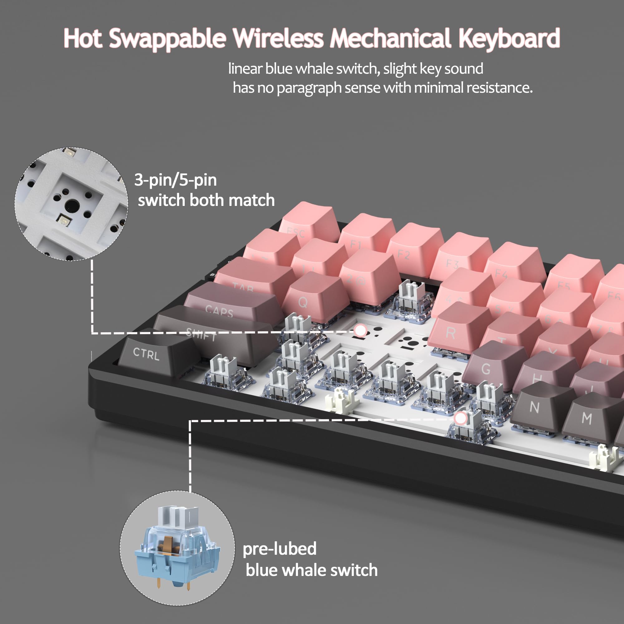 LIGHT100 Wireless Creamy Keyboard (8000mAh)