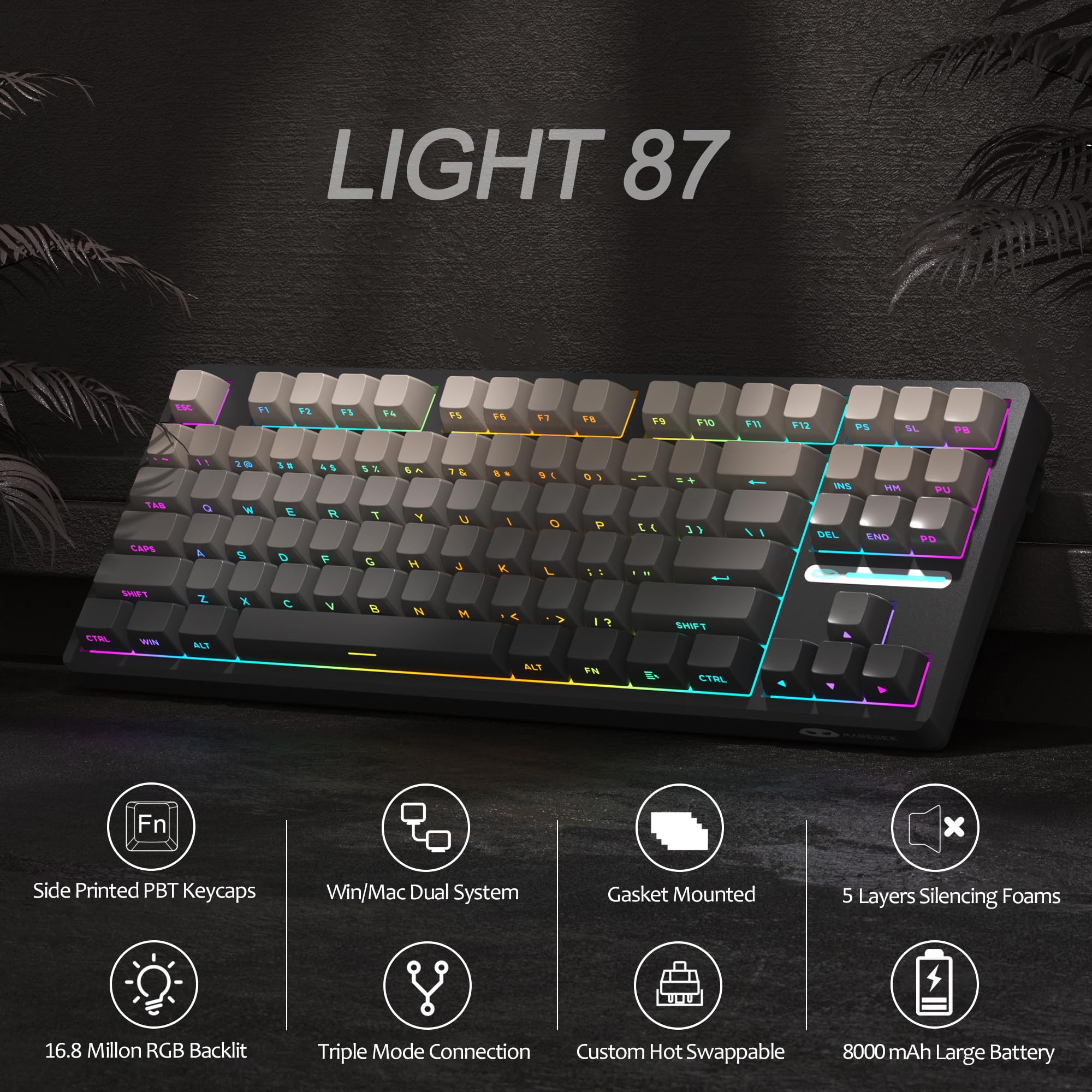 LIGHT87 Wireless Creamy Keyboard (8000mAh)