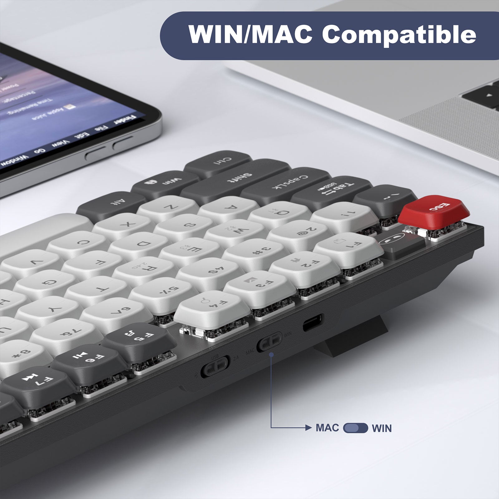 Moon104 Space Grey Wireless Mechanical Keyboard (3000mAh)